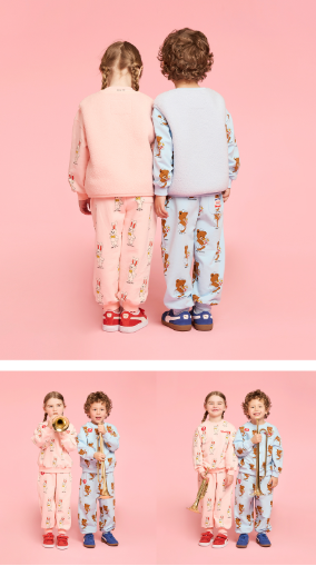 BEBE DE PINO All over ribbon bunny lounge wear set