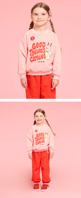 BEBE DE PINO Ribbon bunny raglan loose fit sweatshirt