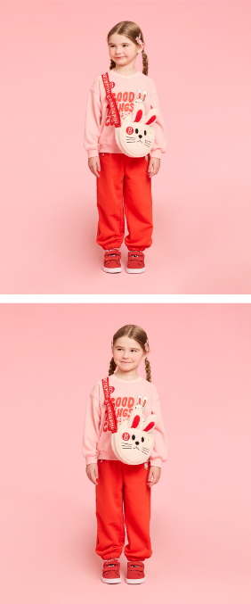 BEBE DE PINO Ribbon bunny raglan loose fit sweatshirt