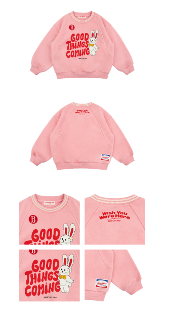 BEBE DE PINO Ribbon bunny raglan loose fit sweatshirt