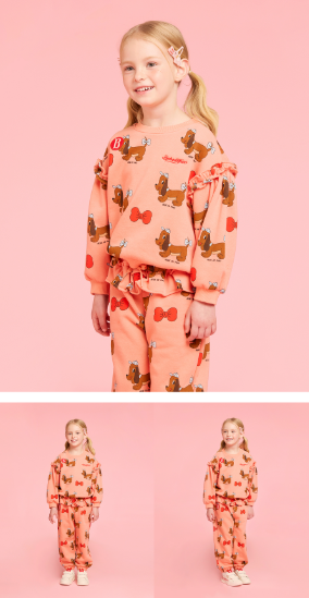 BEBE DE PINO All over grand dachund frill sweatpants