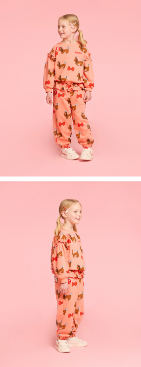 BEBE DE PINO All over grand dachund frill sweatpants