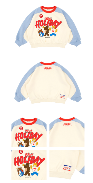 BEBE DE PINO Holiday color block loose fit sweatshirt