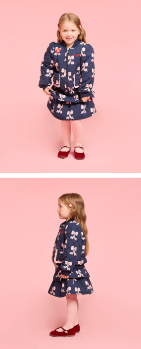 BEBE DE PINO All over puff ribbon padding jumper