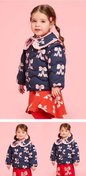 BEBE DE PINO All over puff ribbon baby frill collar jacket