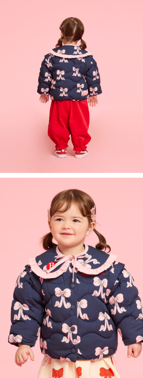 BEBE DE PINO All over puff ribbon baby frill collar jacket