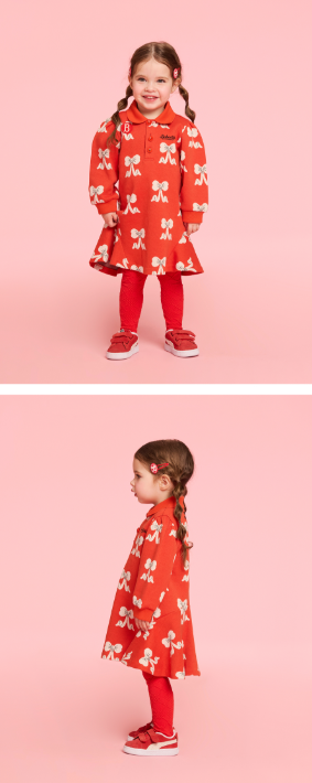BEBE DE PINO All over puff ribbon baby jacquard dress