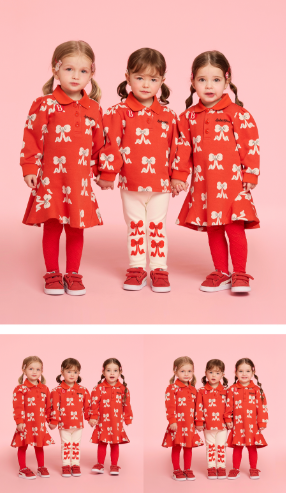 BEBE DE PINO All over puff ribbon baby jacquard dress
