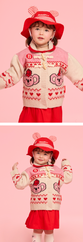 BEBE DE PINO Ribbon bunny baby check frill dress