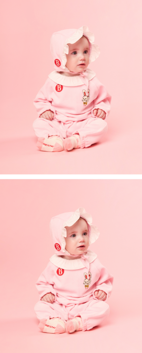 BEBE DE PINO Ribbon bunny newborn velour overall set