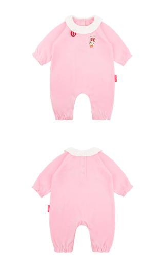 BEBE DE PINO Ribbon bunny newborn velour overall set