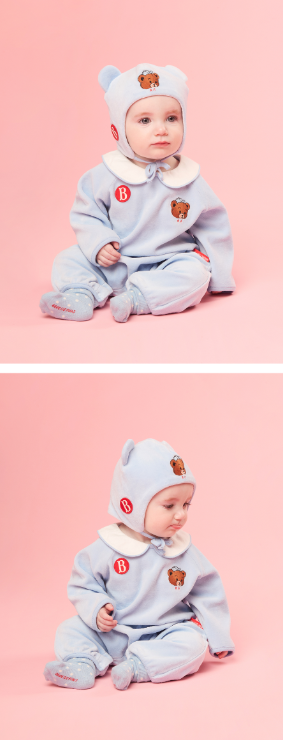 BEBE DE PINO Play bear newborn velour overall set