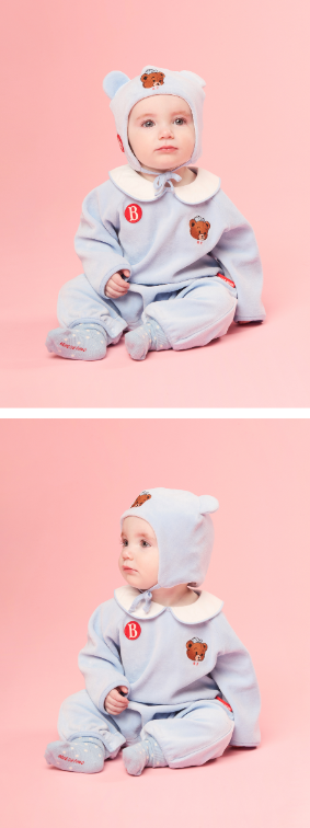 BEBE DE PINO Play bear newborn velour overall set