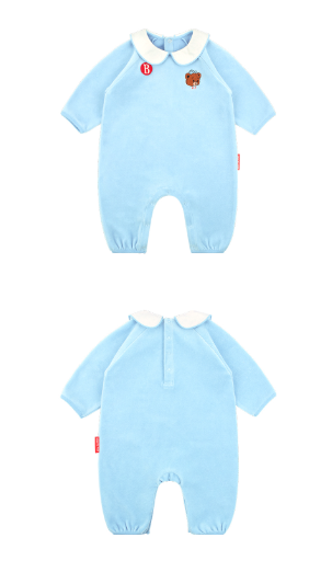 BEBE DE PINO Play bear newborn velour overall set