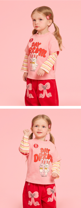 BEBE DE PINO Twin bunny baby layered tee