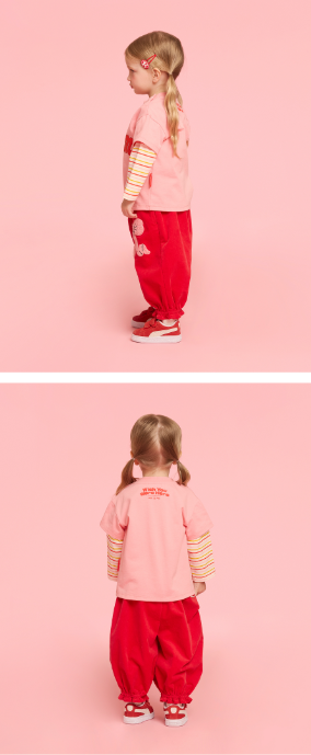 BEBE DE PINO Twin bunny baby layered tee