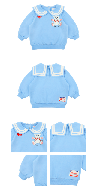 BEBE DE PINO Ribbon bear baby collar sweatshirts