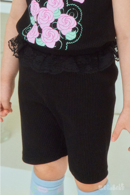 BEBEBEBE cream rose frill leggings set
