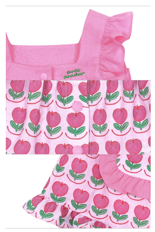 BEBEBEBE apple flower frill blouse set
