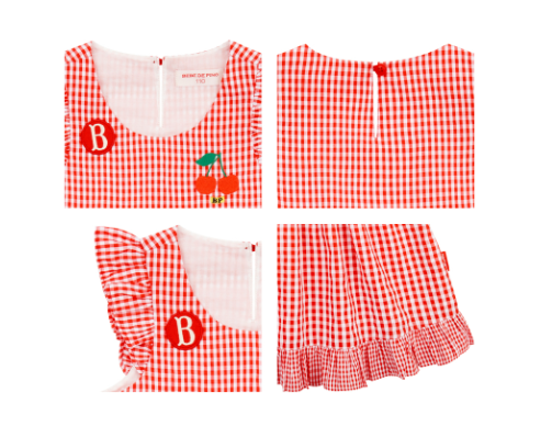 BEBE DE PINO All over gingham check cherry dress