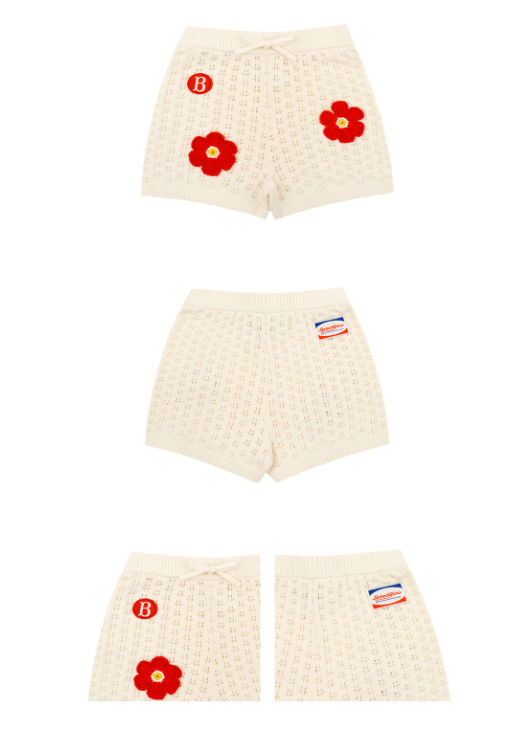 BEBE DE PINO Groovy flower crochet short pants