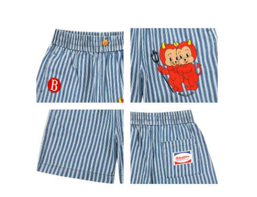 BEBE DE PINO Little demons stripe denim pants
