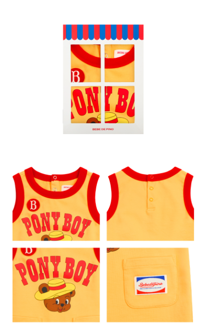 BEBE DE PINO Pony boy baby sleeveless overallBP62OV156