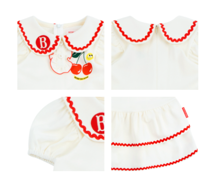 BEBE DE PINO Smile cherry baby pique ruffle dress