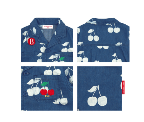 BEBE DE PINO All over cherry baby denim shirt