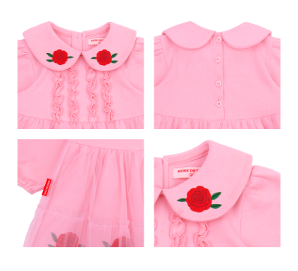 BEBE DE PINO Rose baby tutu collar dress