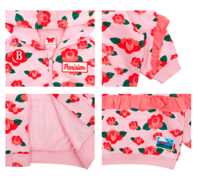 BEBE DE PINO Baby Camellia All-Over Frill Zip-Up Hoodie