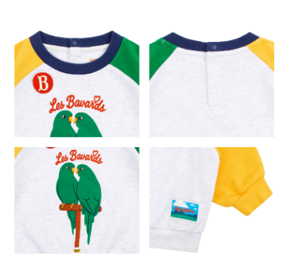 BEBE DE PINO Parrot baby color block sweatshirt
