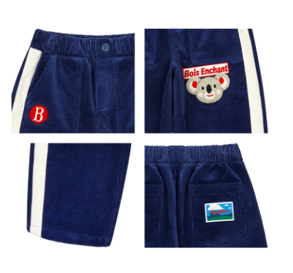 BEBE DE PINO Koala color block corduroy pants