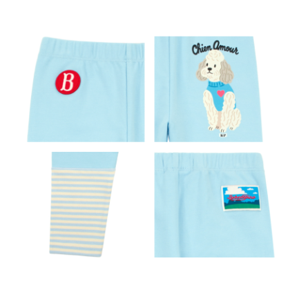 BEBE DE PINO Poodle stripe leggings