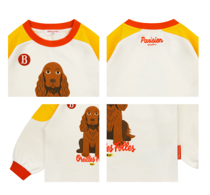 BEBE DE PINO Coker spaniel color block long sleeve tee