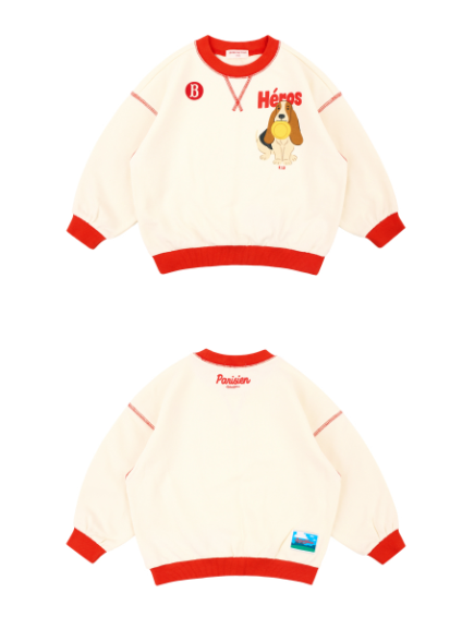 BEBE DE PINO Heros color block cover stitch sweatshirt