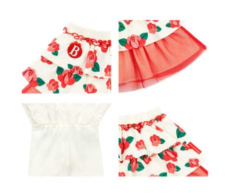 BEBE DE PINO All over camellia ruffle tutu skirt