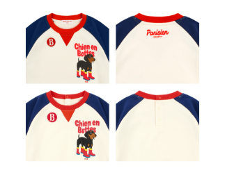 BEBE DE PINO Doberman color block raglan sweatshirt