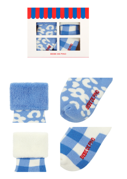 BEBE DE PINO Parisien blue newborn socks set