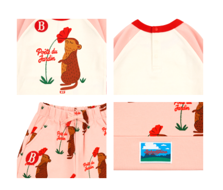 BEBE DE PINO All over squirrel baby bodysuit set