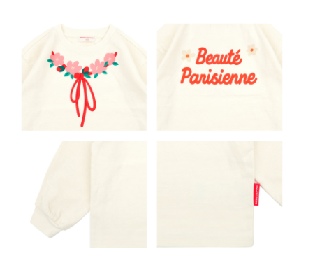 BEBE DE PINO Flower garland long sleeve tee