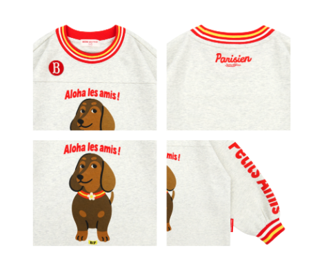 BEBE DE PINO Dachshund yoko point long sleeve tee