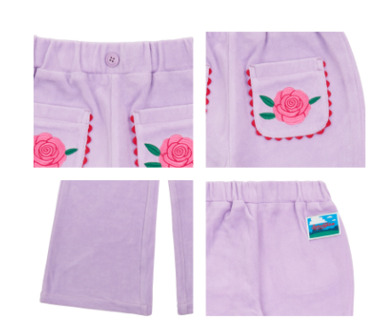 BEBE DE PINO Rose velour boots cut pants