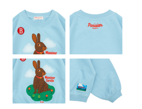 BEBE DE PINO Rabbit loose fit crop sweatshirt