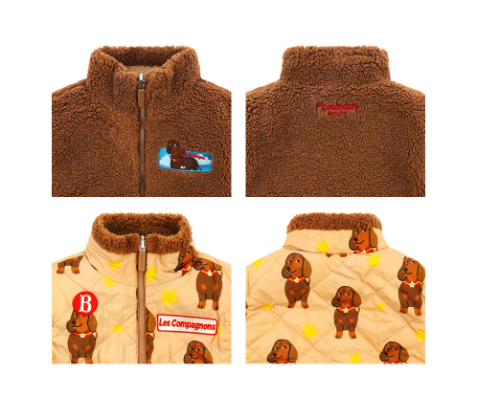 BEBE DE PINO All over dachshund reversible padding vest