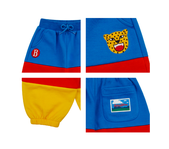 BEBE DE PINO Leopard baby color block sweatpants