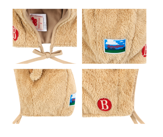 BEBE DE PINO Bear baby boa fur bonnet