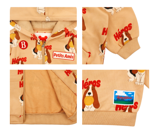 BEBE DE PINO All over heros baby hoodie zip up jacket