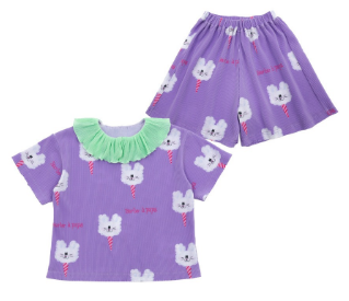BEBEBEBE 2024 PRE-SUMMER Rabbit cotton candy pleats SET