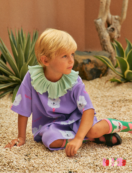 BEBEBEBE 2024 PRE-SUMMER Rabbit cotton candy pleats SET
